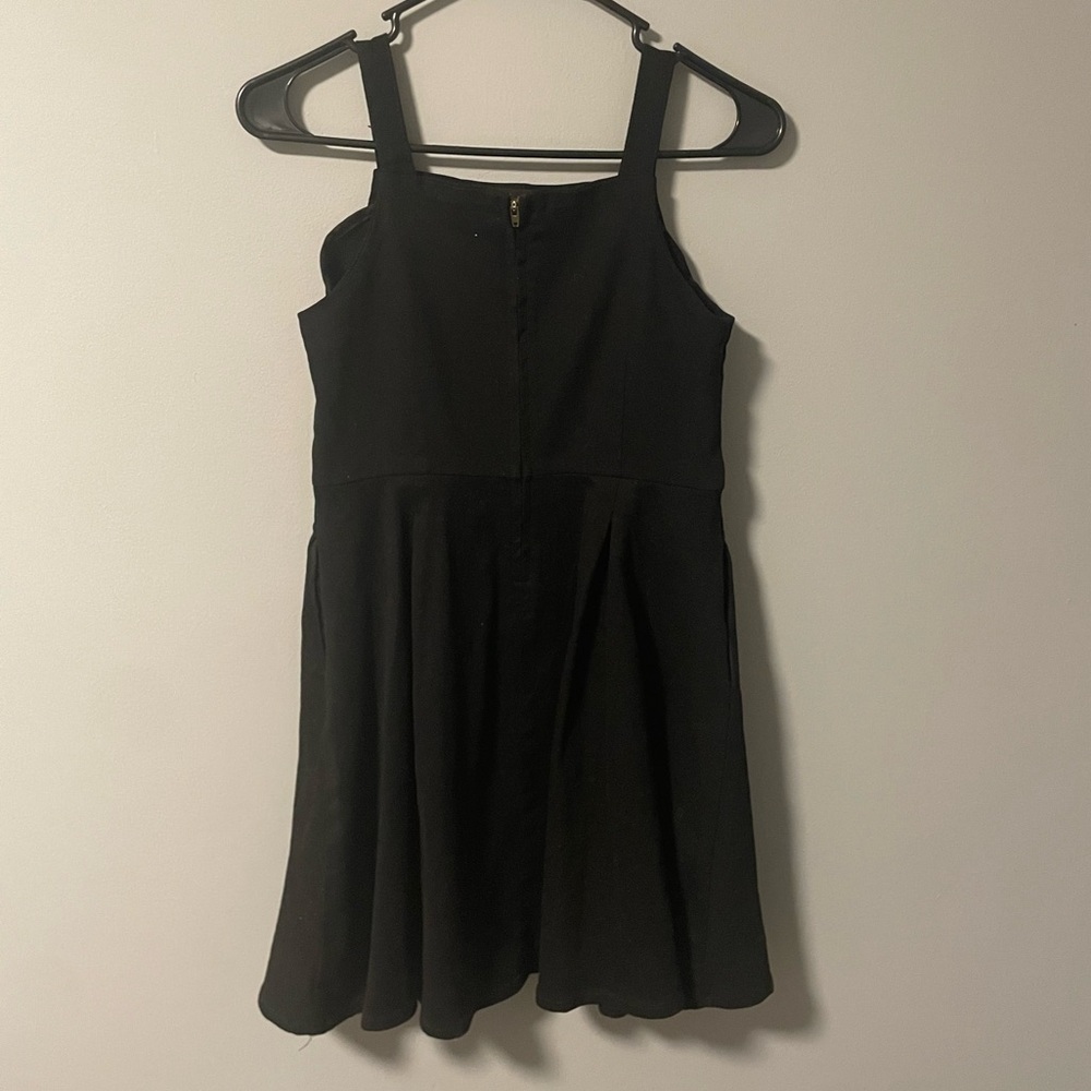 Copper Key Little Black Dress Sleeveless Large Pockets Cottagecore Mini Neutral - Picture 6 of 6